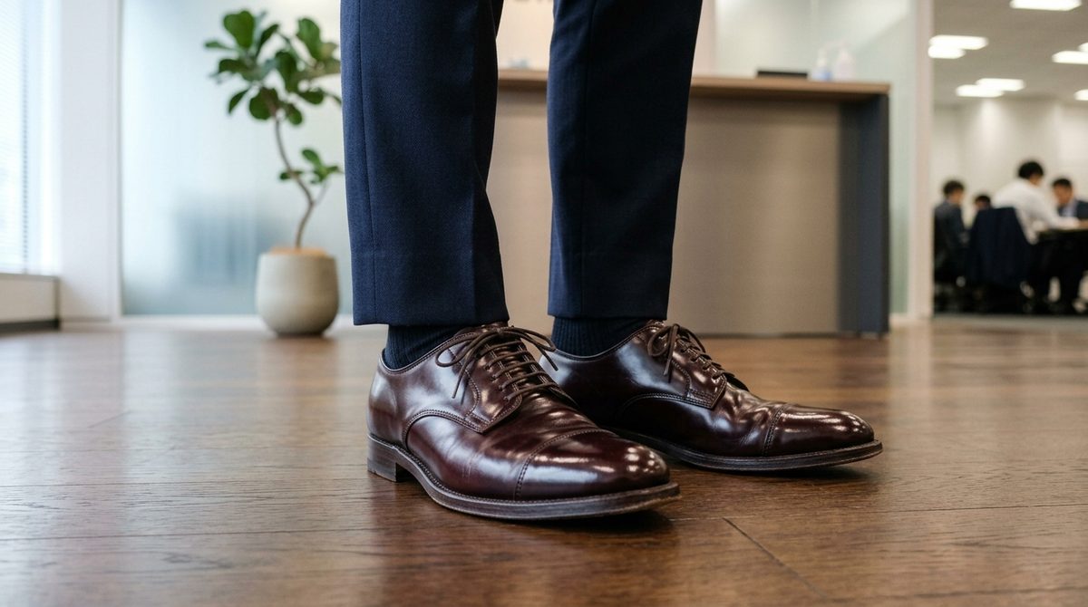 手入れが終わった後、製品の状態をチェックして満足している様子。
